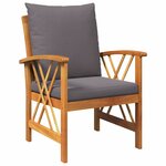 vidaXL Ensemble de canapé de jardin 3 Pièces Marron Bois d'acacia massif