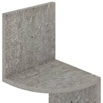 vidaXL Étagère d'angle murale gris béton 19x19x123cm bois d'ingénierie