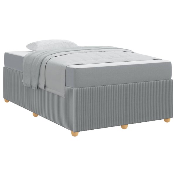 vidaXL Cadre de lit avec matelas Gris clair 120 x 190 cm tissu