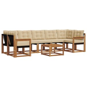 vidaXL Ensemble de canapés d'extérieur 8 Pièces Naturel et Beige