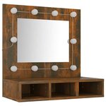 vidaXL Armoire à miroir avec LED Chêne fumé 60x31 5x62 cm