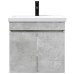 vidaXL Meuble de salle de bain avec robinet Gris béton