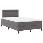 vidaXL Lit à ressort avec matelas gris 120 x 200 cm en simili cuir