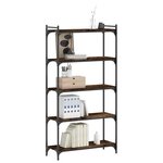vidaXL Bibliothèque 5 niveaux chêne fumé 80x30x154cm bois d'ingénierie