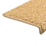 vidaXL Tapis d'escalier 10 Pièces 65x21x4 cm Beige