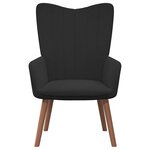 vidaXL Chaise de relaxation avec repose-pied Noir Velours