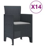 vidaXL Ensemble de salle à manger pour jardin 15 Pièces Anthracite