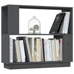 vidaXL Bibliothèque/Séparateur de pièce Gris 80x25x70 cm Pin solide