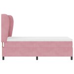 Lit Box Spring avec Matelas Rose 90x200 cm en Velours