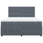 vidaXL Sommier à lattes de lit et matelas Gris foncé 180x200cm Velours