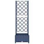 vidaXL Jardinière avec treillis bleu gris 40x40x121 5 cm PP
