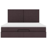 VidaXL Cadre de lit ottoman avec matelas marron foncé 180x200 cm tissu