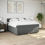 vidaXL Sommier à lattes de lit avec matelas Gris foncé 180x200cm Tissu