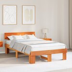 vidaXL Cadre de lit Marron cire 120 x 190 cm Bois massif en pin