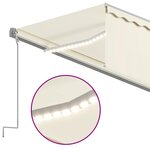 vidaXL Auvent automatique store capteur de vent et LED 6x3 m Crème