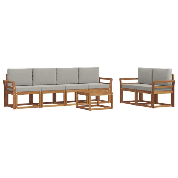 vidaXL Ensemble de canapés d'extérieur 7 pc Gris Naturel et Clair