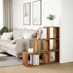 vidaXL Étagère séparatrice de pièce à 3 niveaux vieux bois 99x29x99 cm