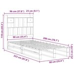 vidaXL Lit bibliothèque sans matelas blanc 90x200cm bois de pin massif