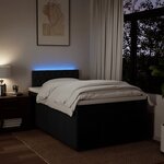 vidaXL Sommier à lattes de lit avec matelas Noir 120x200 cm Tissu