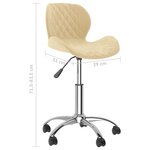 vidaXL Chaise pivotante de salle à manger Crème Velours