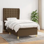 vidaXL Sommier à lattes de lit avec matelas Marron foncé 90x190 cm