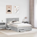 vidaXL Cadre de lit Gris Sonoma 120 x 200 cm Bois d'ingénierie