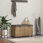 vidaXL Banc d'entrée avec coussin Chêne artisanal 80 x 46 x 46 cm