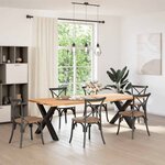 vidaXL Pieds de table à manger en forme de X  2 pièces  noir  90 x (72-73) cm  acier