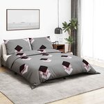 vidaXL Ensemble de housse de couette Gris 155x220 cm Coton