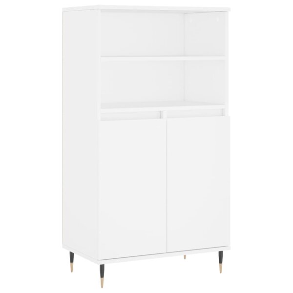 vidaXL Buffet haut Blanc 60x36x110 cm Bois d'ingénierie