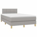 vidaXL Sommier à lattes de lit matelas LED Gris clair 120x200 cm Tissu