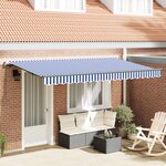 vidaXL Auvent Rétractable Bleu et blanc et anthracite