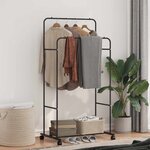 vidaXL Porte-vêtements Uni Noir 80 x 53 x 156 cm