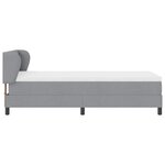 Lit avec Sommier à Ressorts et Matelas vidaXL Gris Clair 90x200 cm Tissu