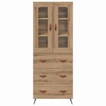 vidaXL Buffet avec étagère 2 Pièces Chêne artisanal Bois d'ingénierie
