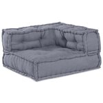 vidaXL Unité de canapé modulaire 3 Pièces Gris Tissu