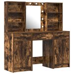 vidaXL Ensemble de Coiffeuse 3 Pièces Chêne fumé 50 x 41 x 135 cm