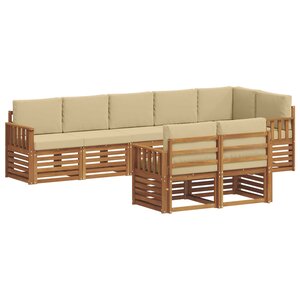 vidaXL Ensembles de canapés avec coussin 8 Pièces Naturel et Beige