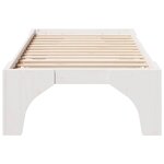 vidaXL Cadre de lit surélevé avec stockage Blanc Bois massif en pin