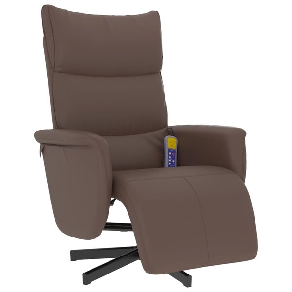 vidaXL Fauteuil inclinable de massage repose-pieds marron similicuir