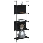 vidaXL Bibliothèque à 5 niveaux noir 60 5x24x166 5cm bois d'ingénierie