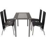 vidaXL Ensemble à dîner cinq pièces Noir