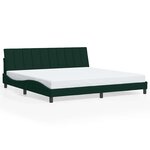 vidaXL Cadre de lit avec LED sans matelas Hanko vert foncé 200x200 cm velours