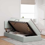 vidaXL Lit de Rangement avec matelas Gris clair 100 x 200 cm Velours