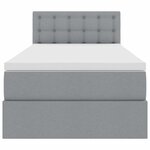 vidaXL Lit avec rangement et LED avec LED Gris clair 90 x 190 cm tissu