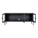 Console pour TV noire avec portes en verre