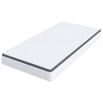 vidaXL Matelas Blanc  Gris 90 x 190 cm Tissu tricoté