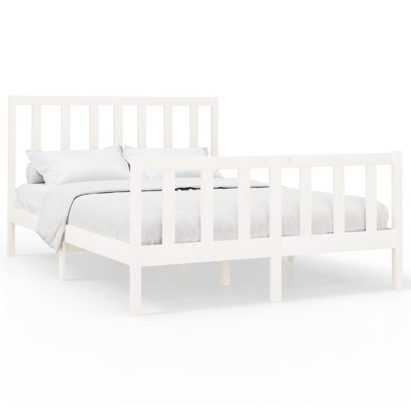 vidaXL Cadre de lit sans matelas blanc 120x200 cm bois de pin massif