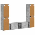 vidaXL Ensemble meuble TV 6 Pièces Gris béton Bois d'ingénierie