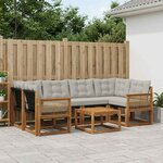vidaXL Ensemble de canapés d'extérieur 7 Pièces Naturel et gris clair